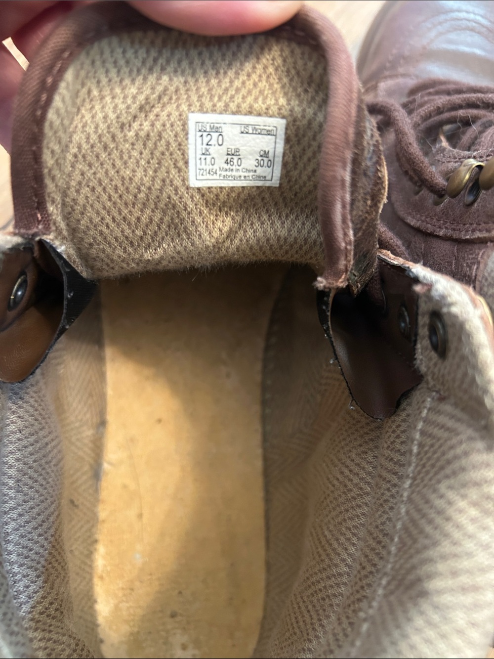 Vans Men’s Skate High Tops Brown Size 12 - Picture 7 of 7